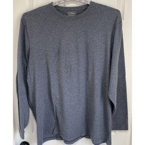 LL Bean Mens 2XL Traditional Long Sleeve T Shirt Charcoal XXL Unshrinkable Tee